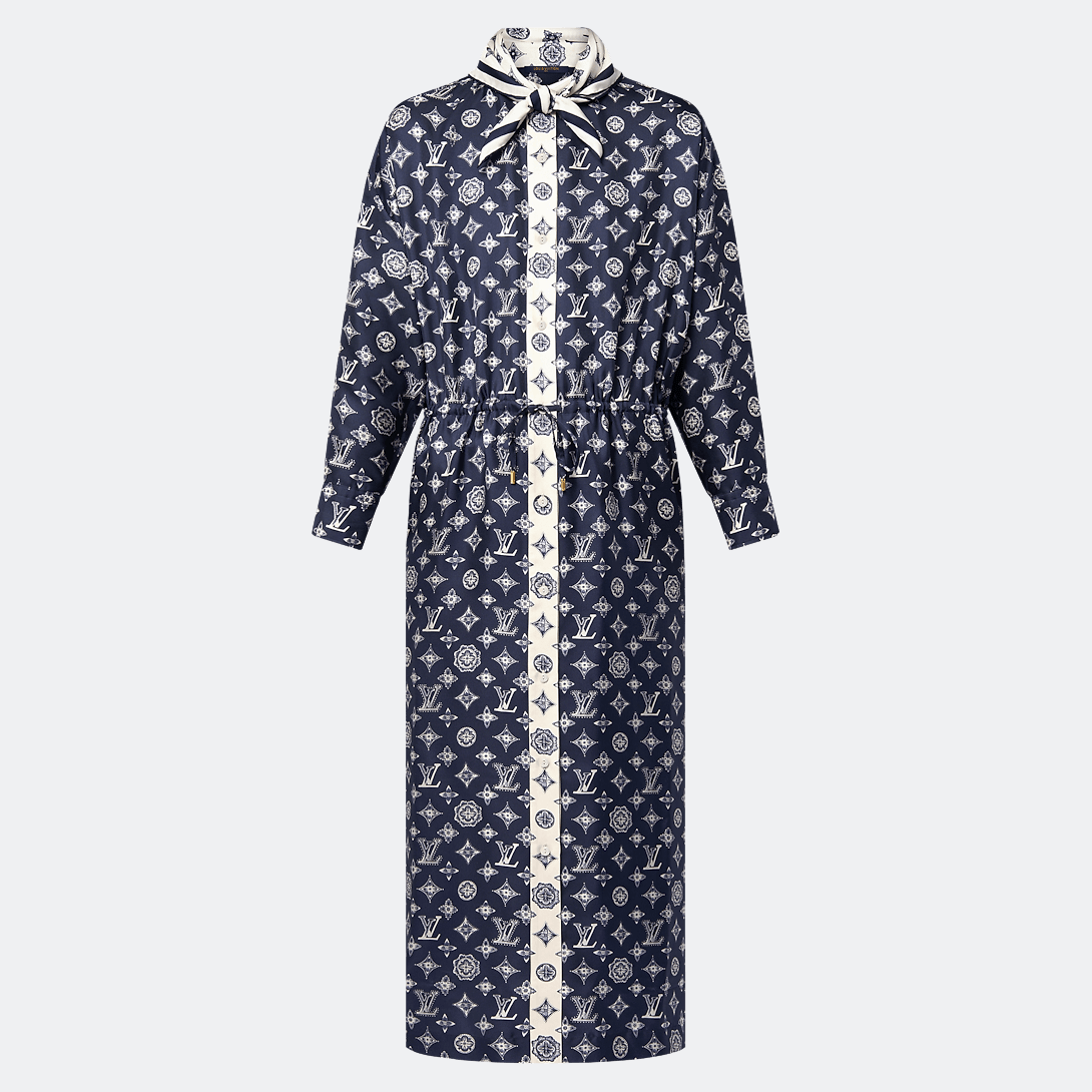 Aquarelle Monogram Shirt Dress