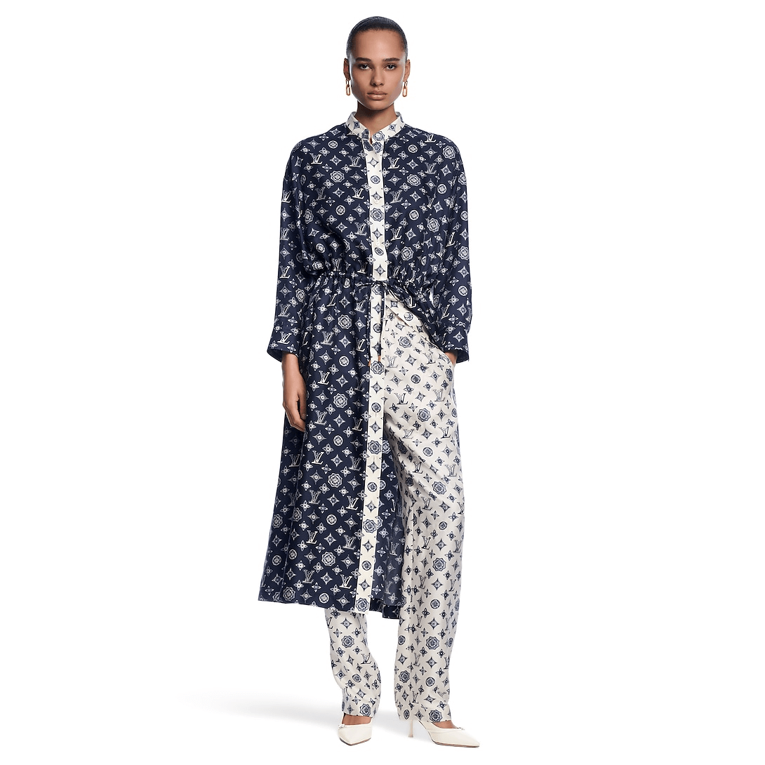 Aquarelle Monogram Shirt Dress
