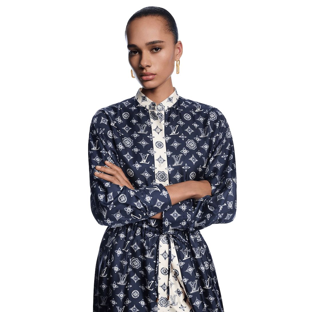 Aquarelle Monogram Shirt Dress